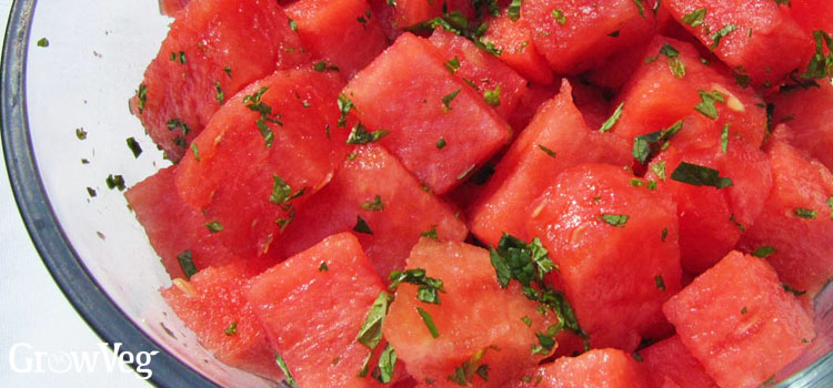 Watermelon with mint