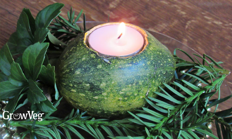 Ornamental gourd votive holder