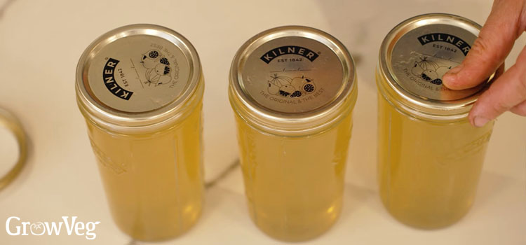 Jars of vegetable stock